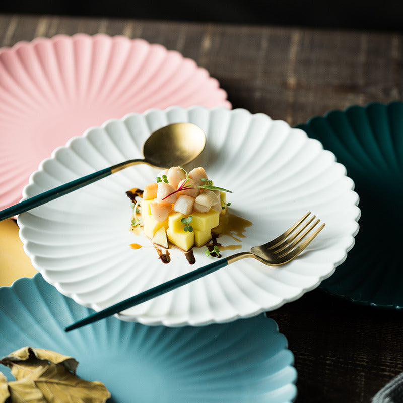 Creative Simple Solid-color Ceramic Cake Plate