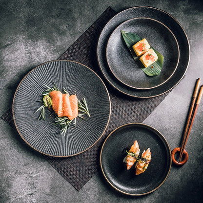Creative Frosted Black Simple Fashion Ceramic Plate