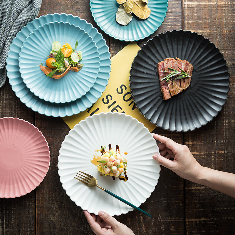 Creative Simple Solid-color Ceramic Cake Plate