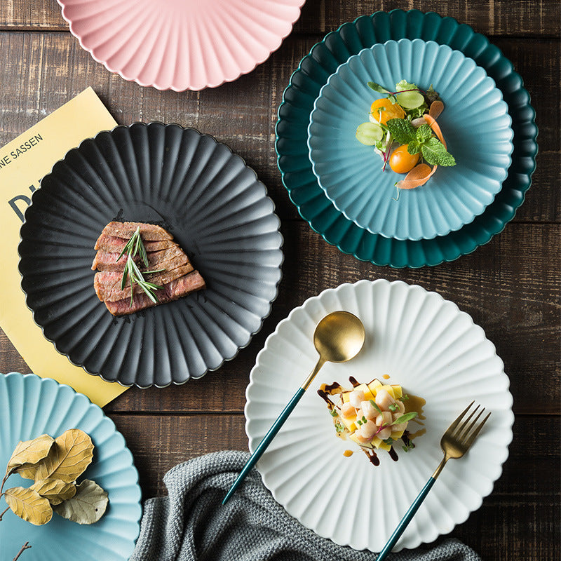 Creative Simple Solid-color Ceramic Cake Plate