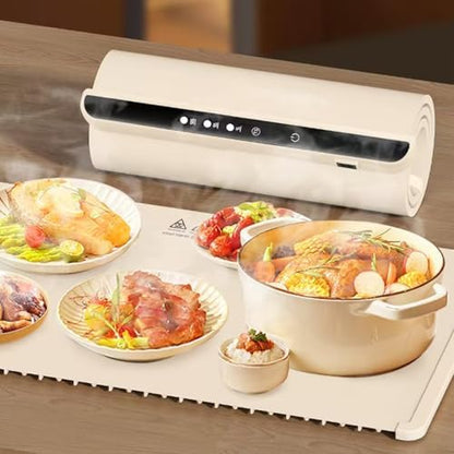 Warming Mat for Food – Foldable Silicone Electric Warming Tray with Adjustable Temperature, Auto Shut-Off, Full Surface Heating, Portable & Easy to Clean, Ideal for Buffets, Parties, Defrosting, White|B0D83NYKXW