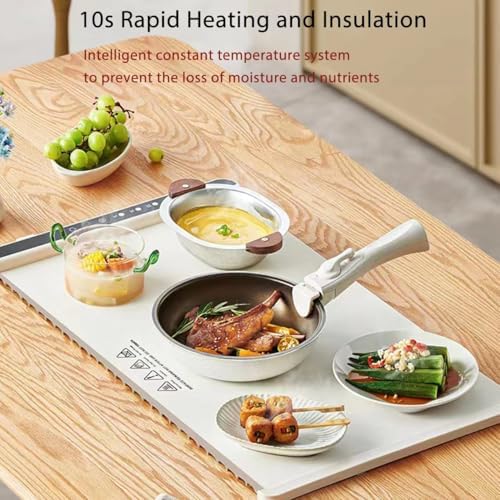 Warming Mat for Food – Foldable Silicone Electric Warming Tray with Adjustable Temperature, Auto Shut-Off, Full Surface Heating, Portable & Easy to Clean, Ideal for Buffets, Parties, Defrosting, White|B0D83NYKXW