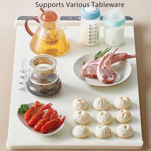 Warming Mat for Food – Foldable Silicone Electric Warming Tray with Adjustable Temperature, Auto Shut-Off, Full Surface Heating, Portable & Easy to Clean, Ideal for Buffets, Parties, Defrosting, White|B0D83NYKXW